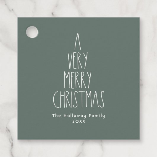 Groene Boho Polka Dot Kerstplein Bedankjes Labels (Voorkant)