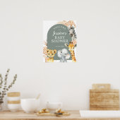 Groene Boho Safari Oh Boy Baby shower Welkomstbord Poster (Keuken)