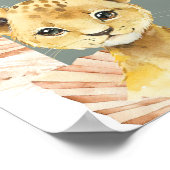 Groene Boho Safari Oh Boy Baby shower Welkomstbord Poster (Hoek)