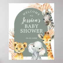 Groene Boho Safari Oh Boy Baby shower Welkomstbord