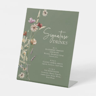 Groene Boho Signature Dranken Sokkel Bord Reclamebord Met Voetstuk