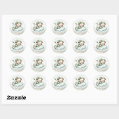 Groene Boho Slaap Teddybeer Cute Feestje Ronde Sticker (Vel)
