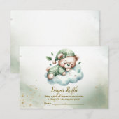 Groene Boho Sleeping Teddybeer Schattige Baby show Informatiekaartje (Voorkant / Achterkant)