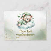 Groene Boho Sleeping Teddybeer Schattige Baby show Informatiekaartje (Voorkant)