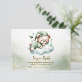 Groene Boho Sleeping Teddybeer Schattige Baby show Informatiekaartje (Staand voorkant)