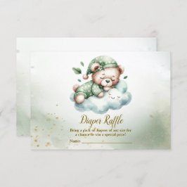 Groene Boho Sleeping Teddybeer Schattige Baby show Informatiekaartje