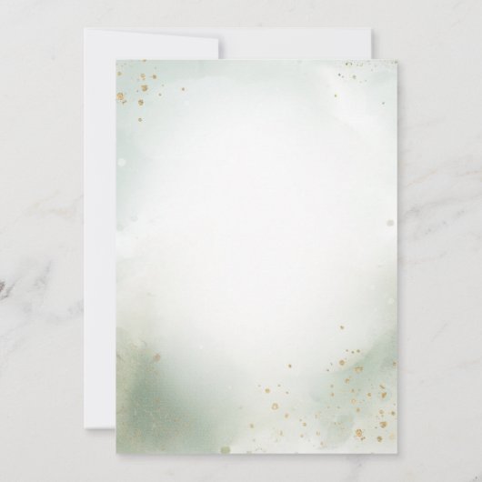 Groene Boho Sleeping Teddybeer Schattige Baby show Kaart (Achterkant)