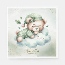 Groene Boho Sleeping Teddybeer Schattige Baby show