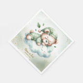 Groene Boho Sleeping Teddybeer Schattige Baby show Servet (Hoek)