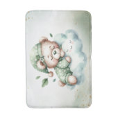 Groene Boho Sleeping Teddybeer Schattige Badmat (Voorkant Verticaal)