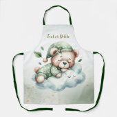 Groene Boho Sleeping Teddybeer Schattige Elegant Schort (Voorkant)