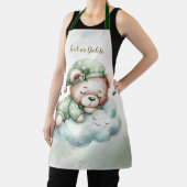 Groene Boho Sleeping Teddybeer Schattige Elegant Schort (Insitu)