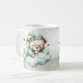 Groene Boho Sleeping Teddybeer Schattige Koffiemok (Voorkant links)