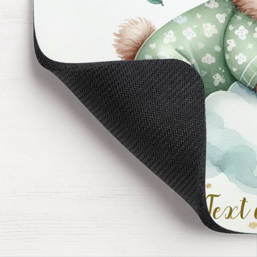 Groene Boho Sleeping Teddybeer Schattige Muismat (Hoek)