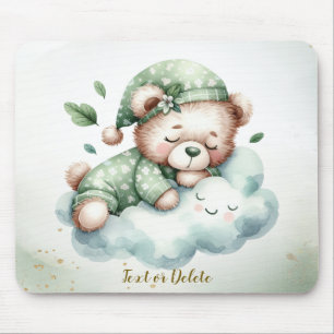 Groene Boho Sleeping Teddybeer Schattige Muismat
