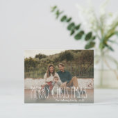 Groene Boho Stippen Kerst Foto Feestdagenkaart (Staand voorkant)