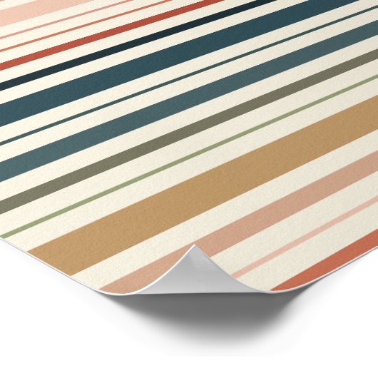 Groene Boho Stripes Poster (Hoek)