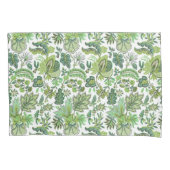 Groene Boho Vintage Bloemendruk Kussensloop (Voorkant)