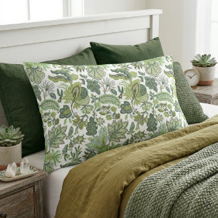 Groene Boho Vintage Bloemendruk Kussensloop