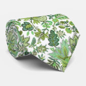 Groene Boho Vintage Bloemendruk Stropdas (Opgerold)