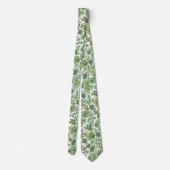 Groene Boho Vintage Bloemendruk Stropdas (Achterkant)