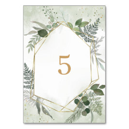 Groene boho waterverf gouden geometrische bruiloft kaart
