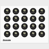 Groene Boho-wildbloem Zwarte Baby Shower Favor  Ronde Sticker (Vel)