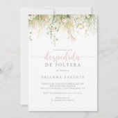 Groene Boho Wilde Bloemen Spaanse Bruidsdouche  Kaart (Voorkant)