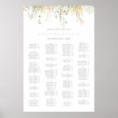 Groene Boho Wildflower Alfabetische Zitting Grafie Poster (Voorkant)