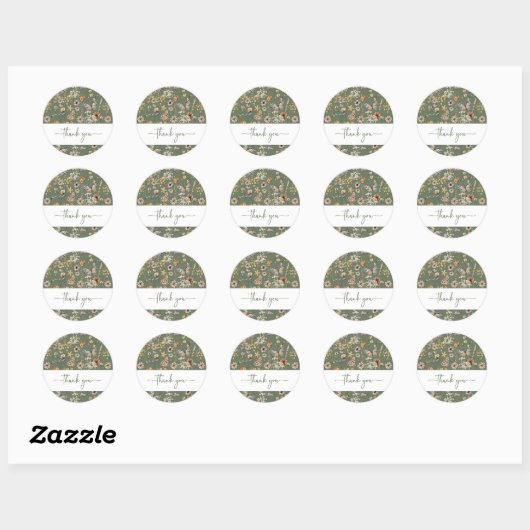 Groene Boho Wildflower Baby shower Sticker (Vel)
