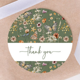 Groene Boho Wildflower Baby shower Sticker