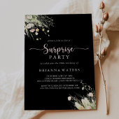 Groene Boho Wildflower Black Surprise Party Kaart