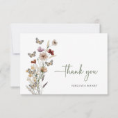 Groene Boho Wildflower Dank u kaarten (Voorkant)