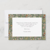 Groene Boho Wildflower Dank u kaarten (Achterkant)