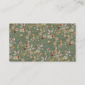 Groene Boho Wildflower Display Douche Informatiekaartje (Achterkant)
