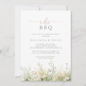 Groene Boho Wildflower Ik doe BBQ Engagement Party Kaart (Voorkant)