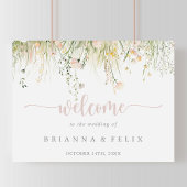 Groene Boho Wildflower Trouw Welkom Bord Poster