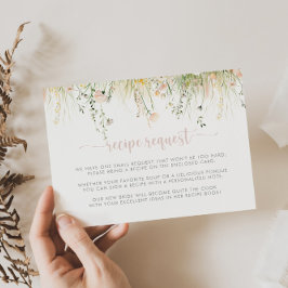 Groene Boho Wildflower Trouwrecept Verzoek Informatiekaartje