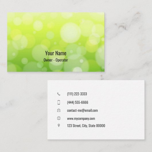 groene bokee visitekaartje (Voorkant / Achterkant)