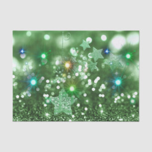 Groene Bokeh Faux glitter & kleurrijke stralende s Tissuepapier