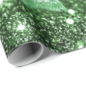 Groene Bokeh Faux Glitter & Stars Cadeaupapier (Rol Hoek)