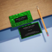Groene Bokeh Glitter & Sparkles Zwarte Accenten Visitekaartje