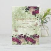 Groene bokeh vlindertuin kaart (Staand voorkant)