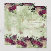 Groene bokeh vlindertuin kaart (Voorkant / Achterkant)