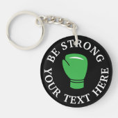 Groene bokshandschoen logo aangepaste acryl sleute sleutelhanger (Voorkant)