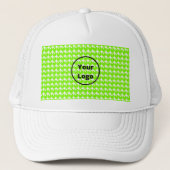 Groene bol cirkels wit trucker pet (Voorkant)