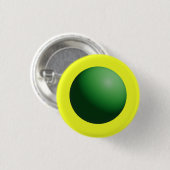 Groene bol op geel ronde button 3,2 cm (Voorkant /achterkant)