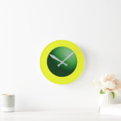 Groene bol op geel ronde klok (Huis)