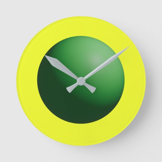 Groene bol op geel ronde klok (Voorkant)