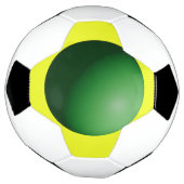 Groene bol op gele voetbal (Gedraaid)